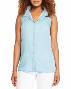 Outlet ⭐ NIC+ZOE Ruffled Up Denim Tank 👩 Women Tops ✨