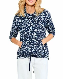 Cheapest 🥰 NIC+ZOE Petite Blooming Blues Pocket Top 👩 Women Tops 🎉