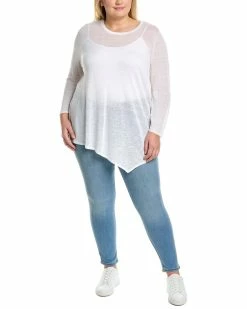 Budget ✨ NIC+ZOE Plus Featherweight Angle Linen-Blend Sweater 👩 Women Sweaters & Knits 🛒