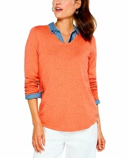 Wholesale 🎁 NIC+ZOE Petite Speckled Vital V-Neck Sweater 👩 Women Sweaters & Knits 🔔