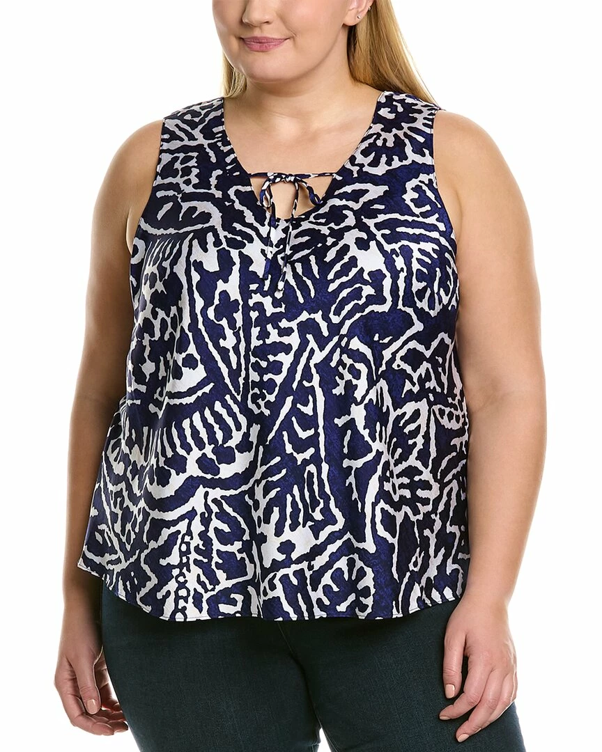 Brand new π NIC+ZOE Plus Indigo Stamp Tank π© Women Tops π